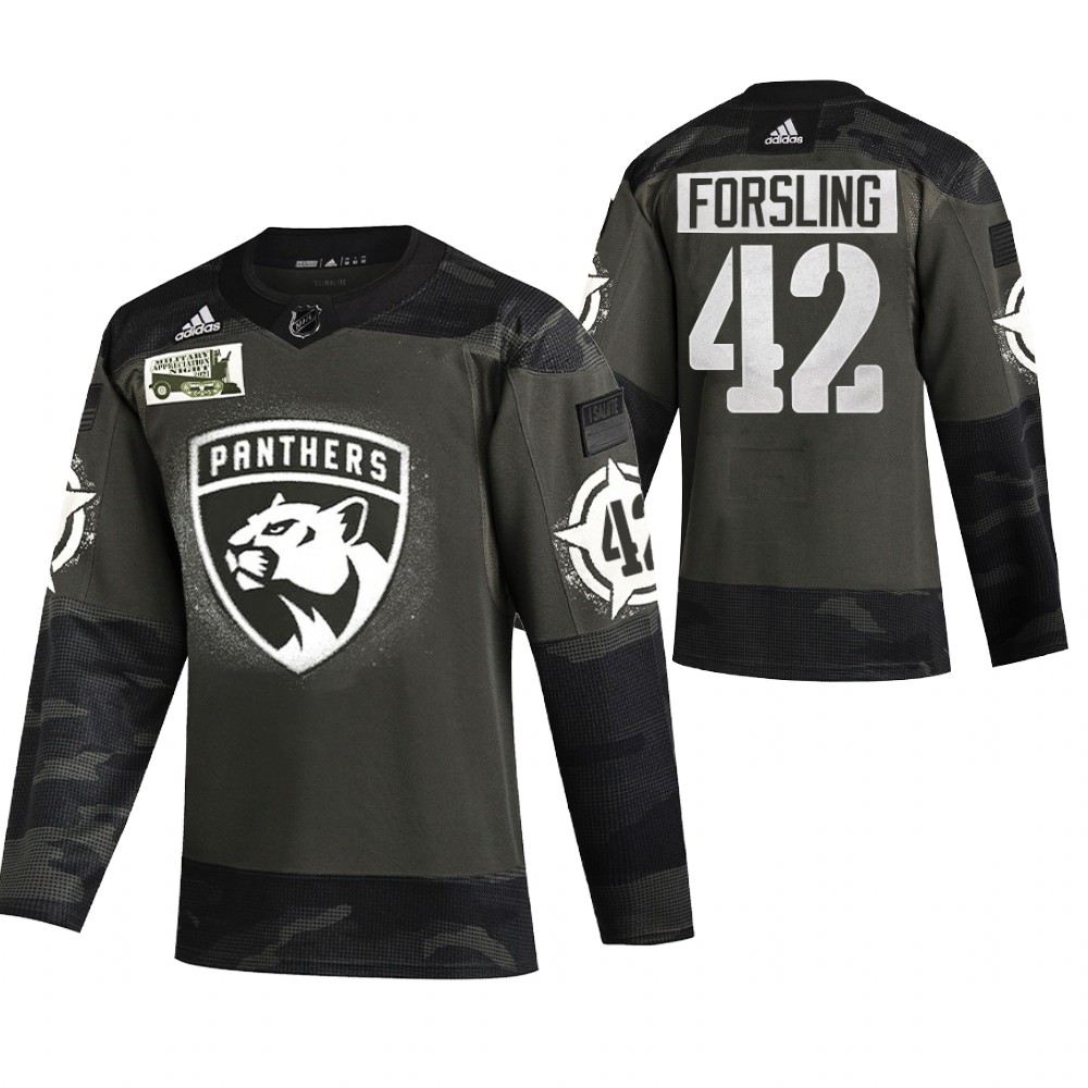 Panthers Gustav Forsling Camo 2021 Military Night Authentic Limited Jersey