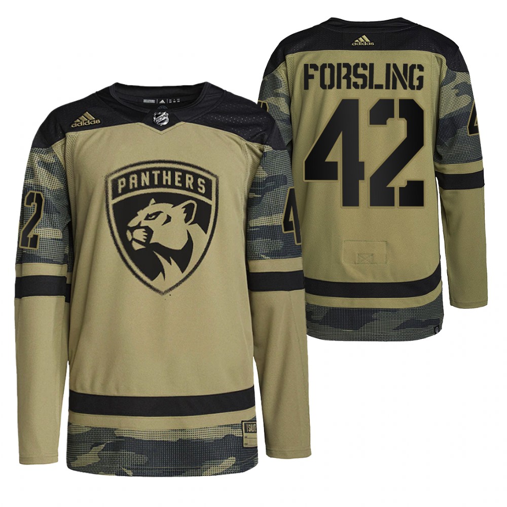 Panthers Gustav Forsling Military Appreciation Camo Practice Jersey