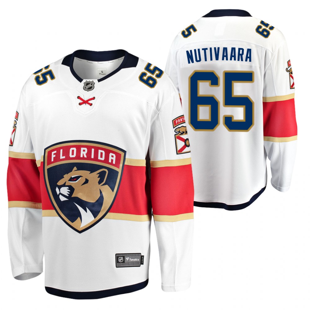 Panthers Markus Nutivaara Jersey Away White Breakaway Player Men