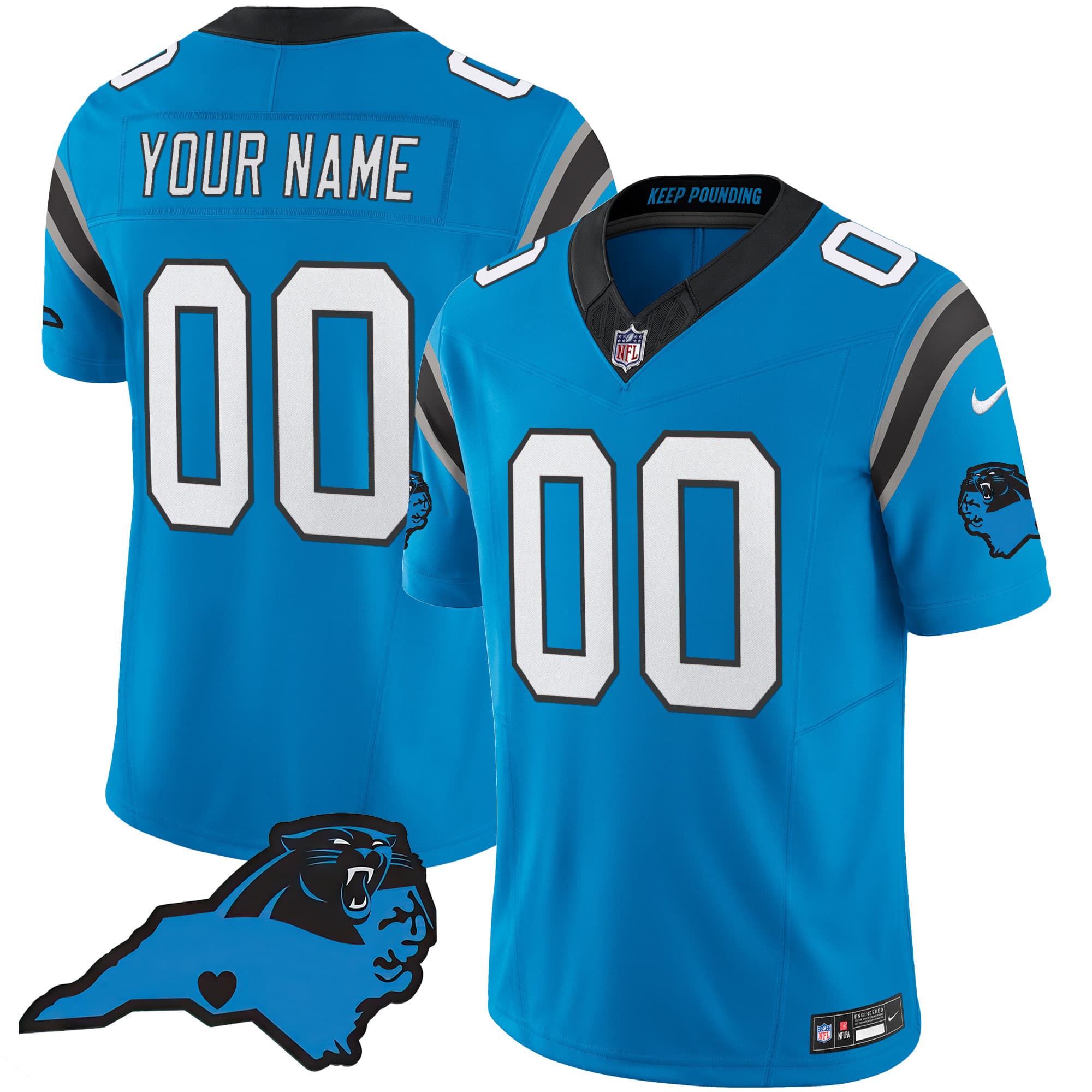 Panthers Vapor  Limited Custom Jersey – Carolina Patch – All Stitched