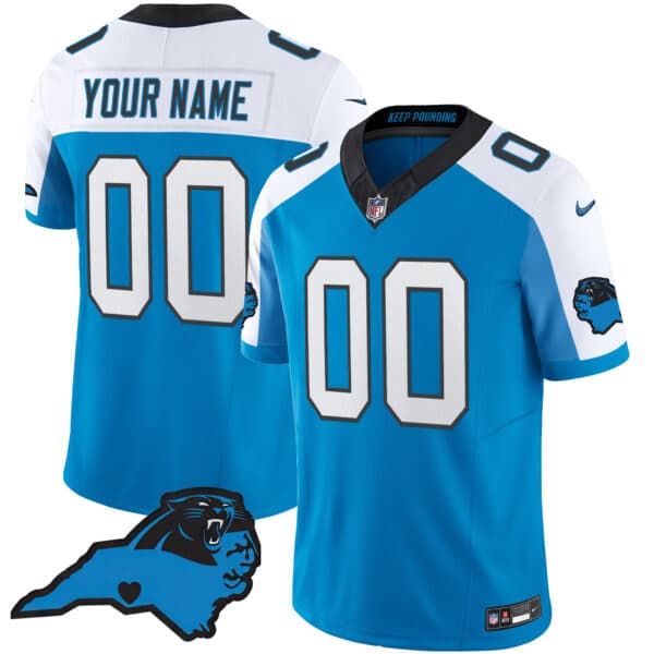 Panthers Vapor Limited Custom Jersey –  Carolina Patch –  All Stitched