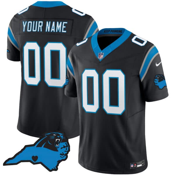 Panthers Vapor Limited Custom Jersey –  Carolina Patch – All Stitched