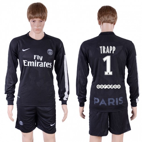 Paris Saint-Germain #1 Trapp Sec Away Long Sleeves Soccer Club Jersey