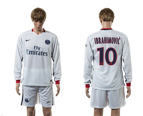 Paris Saint-Germain #10 Ibrahimovic Away Long Sleeves Soccer Club Jersey