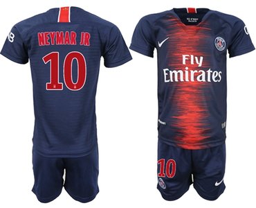 Paris Saint Germain #10 Neymar Jr Home Kid Soccer Club Jersey