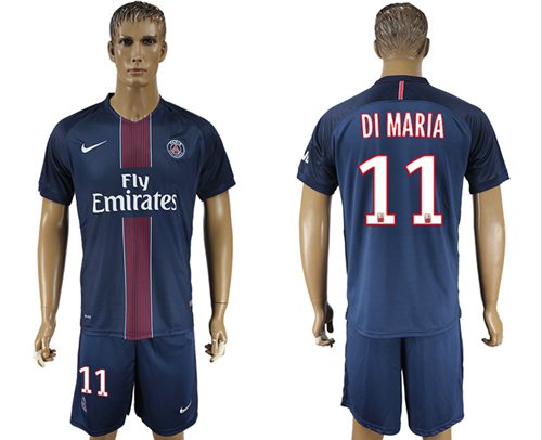 Paris Saint-Germain #11 Di Maria Home Soccer Club Jersey