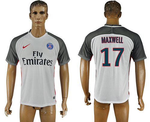 Paris Saint-Germain #17 Maxwell Away Soccer Club Jersey