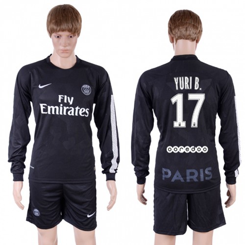 Paris Saint-Germain #17 Yuri B Sec Away Long Sleeves Soccer Club Jersey