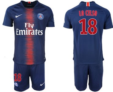 Paris Saint-Germain #18 Lo Celso Home Soccer Club Jersey