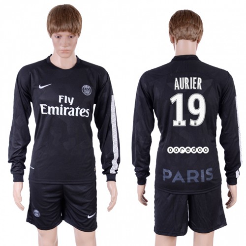 Paris Saint-Germain #19 Aurier Sec Away Long Sleeves Soccer Club Jersey