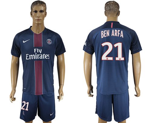 Paris Saint-Germain #21 Ben Arfa Home Soccer Club Jersey