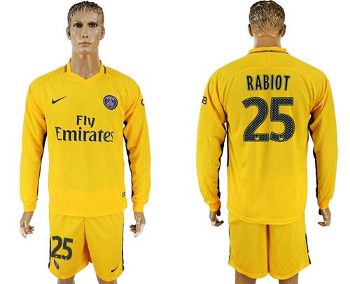 Paris Saint-Germain #25 Rabiot Away Long Sleeves Soccer Club Jersey