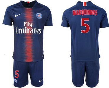 Paris Saint-Germain #5 Marquinhos Home Soccer Club Jersey