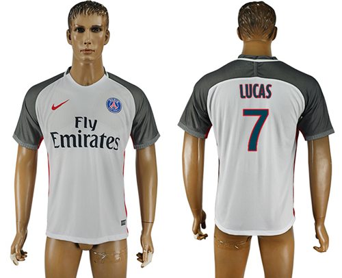 Paris Saint-Germain #7 Lucas Away Soccer Club Jersey