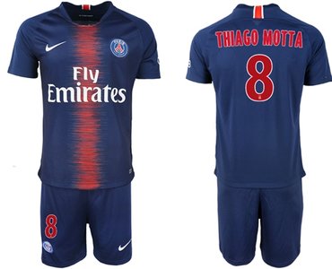 Paris Saint-Germain #8 Thiago Motta Home Soccer Club Jersey