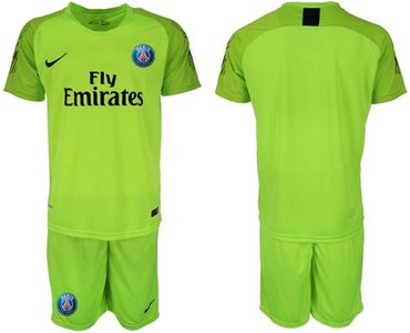 Paris Saint-Germain Blank Shiny Green Goalkeeper Soccer Club Jersey