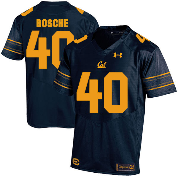 Parker Bosche California Golden Bears Men's Jersey - #40 NCAA Navy Blue Stitched Authentic