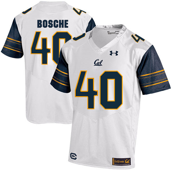 Parker Bosche California Golden Bears Men's Jersey - #40 NCAA White Stitched Authentic