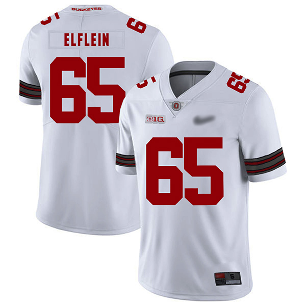 Pat Elflein Ohio State Buckeyes Men's Jersey - #65 NCAA White Replica Authentic