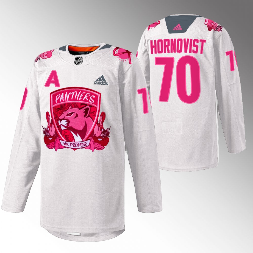 Patric Hornqvist Panthers Pink in the Rink Jersey White Warmup