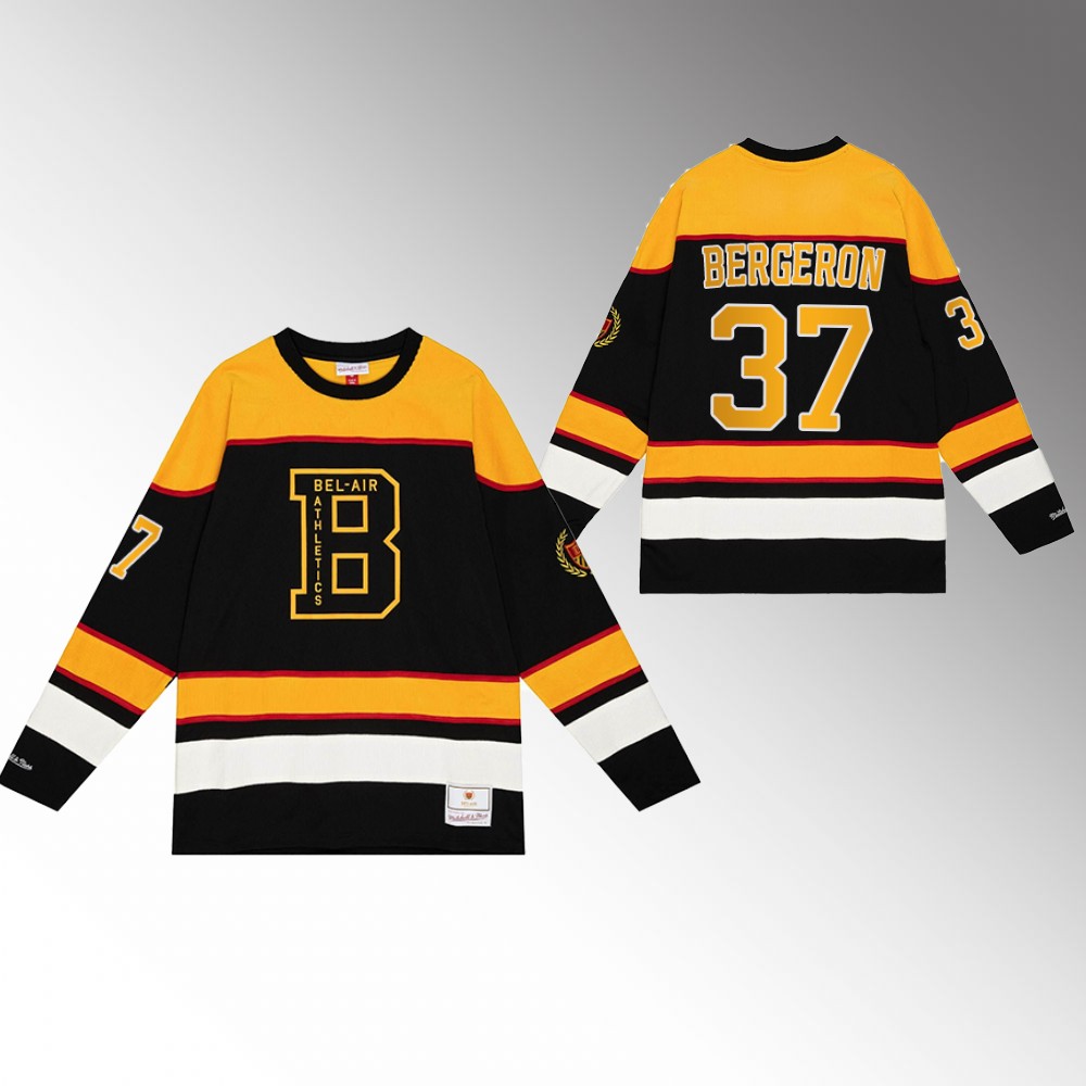 Patrice Bergeron Bruins NHL X Bel-Air Jersey Black Hockey Stitched