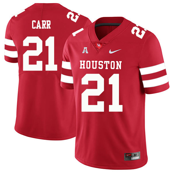 Patrick Carr Houston Cougars Men's Jersey - #21 NCAA Red Stitched Authentic