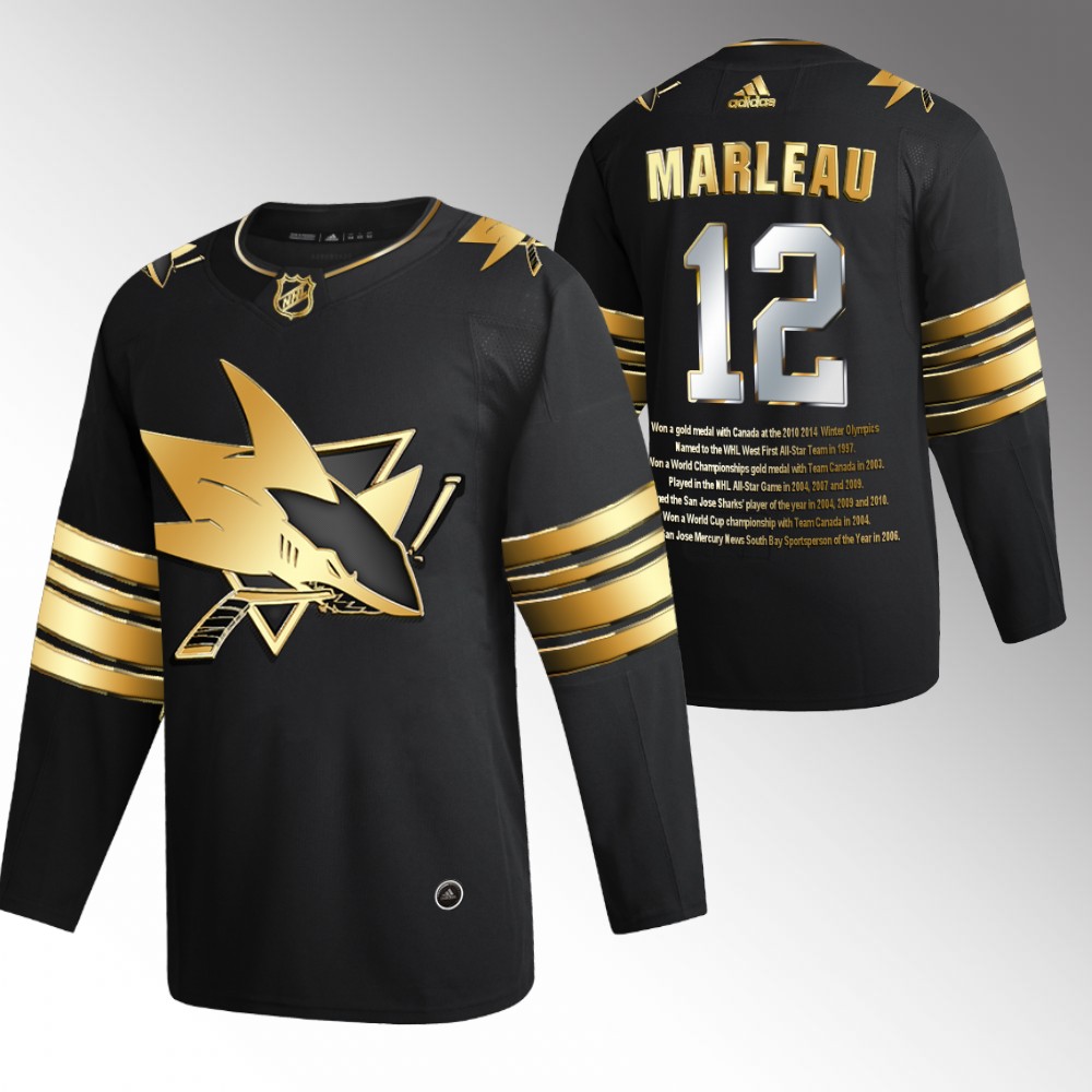 Patrick Marleau Sharks #12 Black Golden Commemorative Career Awards Jersey