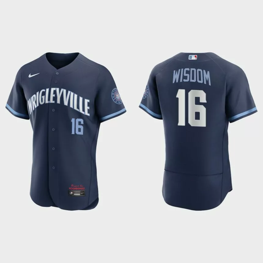Patrick Wisdom Chicago Cubs 2021 City Connect Authentic Jersey – Navy