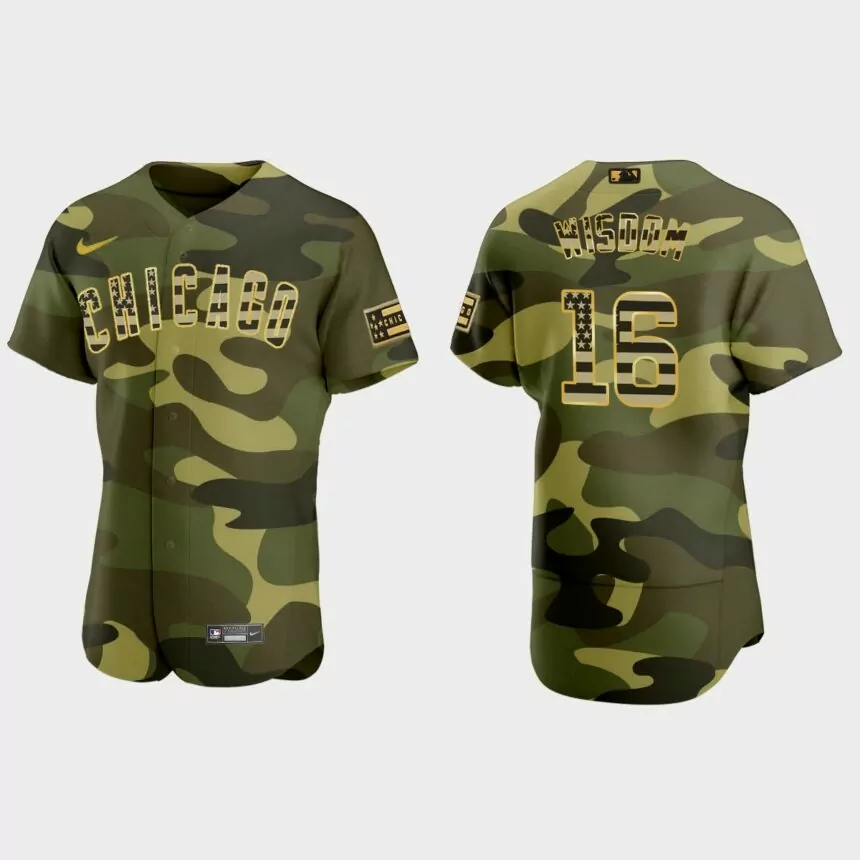 Patrick Wisdom Chicago Cubs 2022 Armed Forces Day Authentic Jersey – Camo