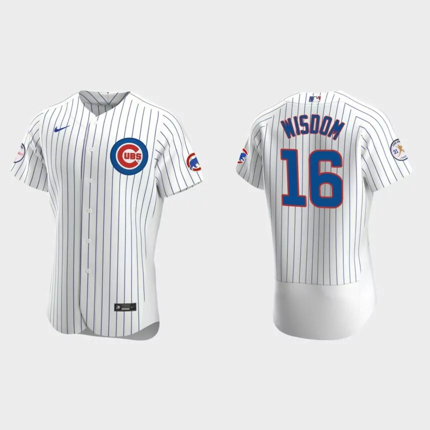 Patrick Wisdom Chicago Cubs Fergie Jenkins Logo Authentic Jersey – White