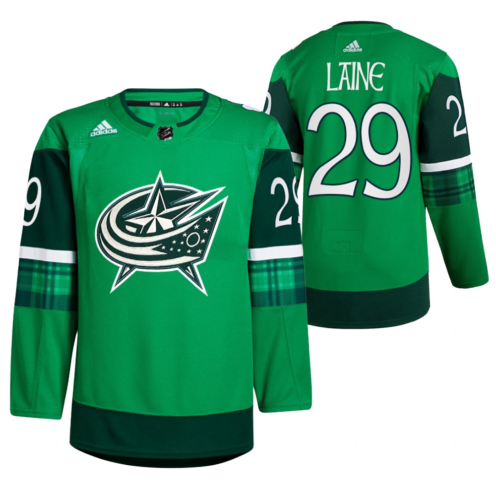 Patrik Laine St. Patricks Day Blue Jackets Green #29 Jersey