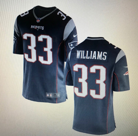 Patriots #33 Joejuan Williams Navy Vapor Limited Jersey