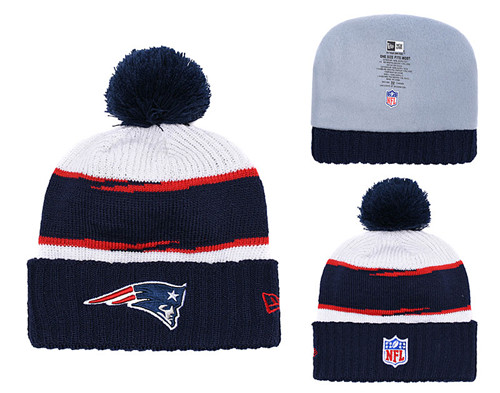 Patriots Fresh Logo Navy Pom Knit Hat YD