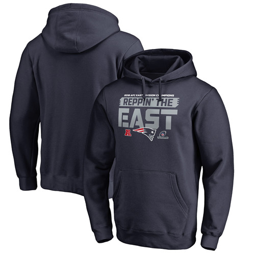 Patriots Navy 2018 NFL Playoffs Reppin' The East Men's Pullover Hoodie