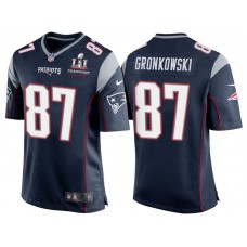 Patriots Rob Gronkowski Navy Super Bowl LI Champions Patch 2017 Season Opener Jersey