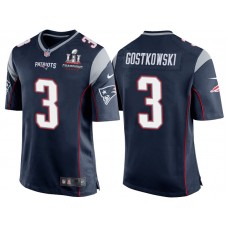 Patriots Stephen Gostkowski Navy Super Bowl LI Champions Patch 2017 Season Opener Jersey