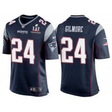 Patriots Stephon Gilmore Navy Super Bowl LI Champions Patch 2017 Season Opener Jersey