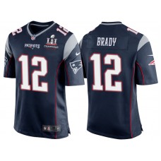 Patriots Tom Brady Navy Super Bowl LI Champions Patch 2017 Season Opener Kickoff Jersey