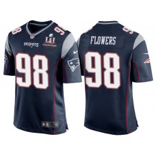 Patriots Trey Flowers Navy Super Bowl LI Champions Patch 2017 Season Opener Jersey