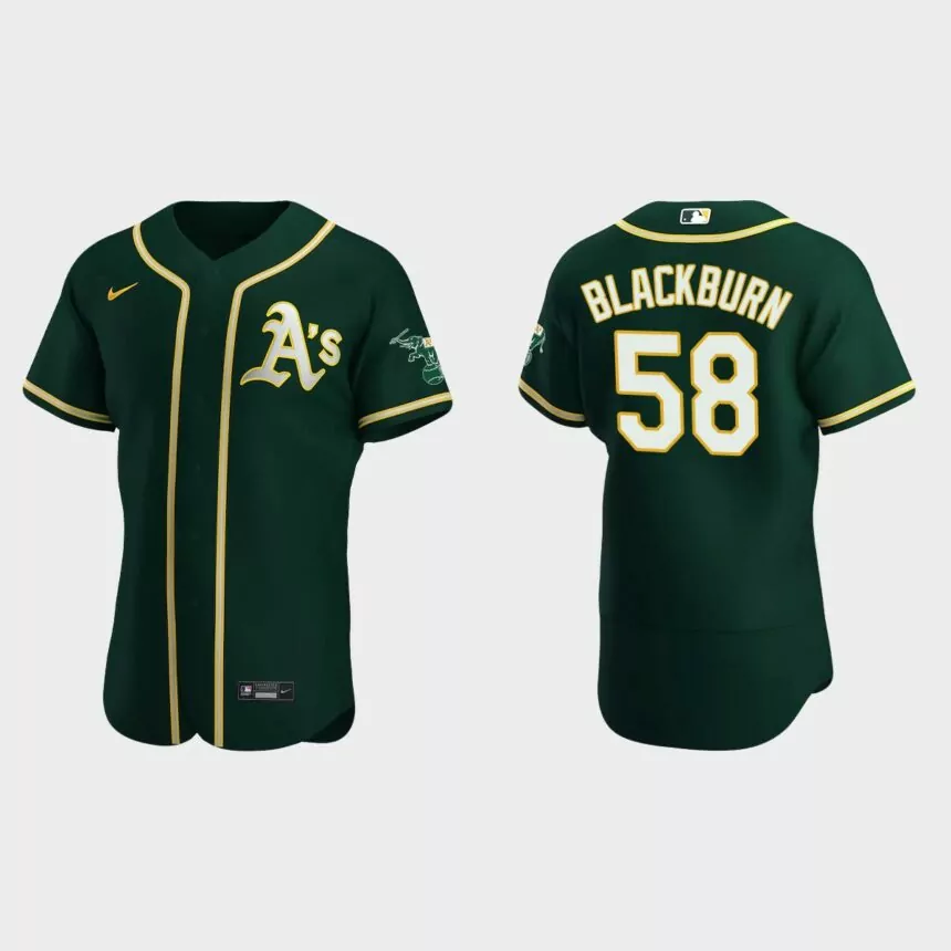 Paul Blackburn Oakland Athletics Authentic Alternate Jersey – Green