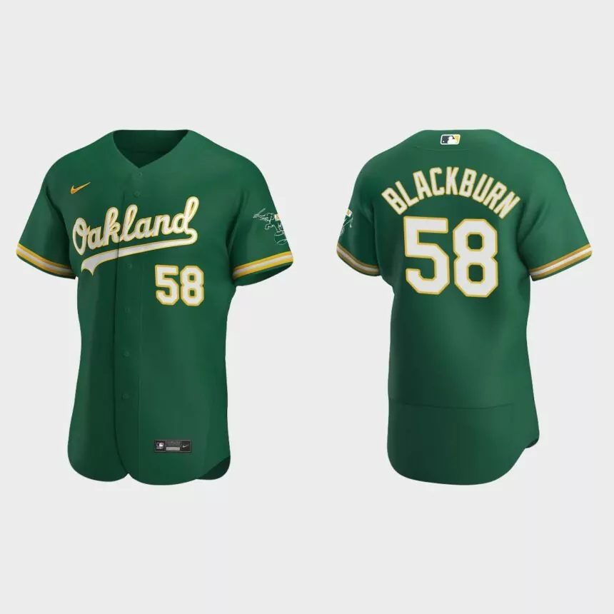 Paul Blackburn Oakland Athletics Authentic Alternate Jersey – Kelly Green