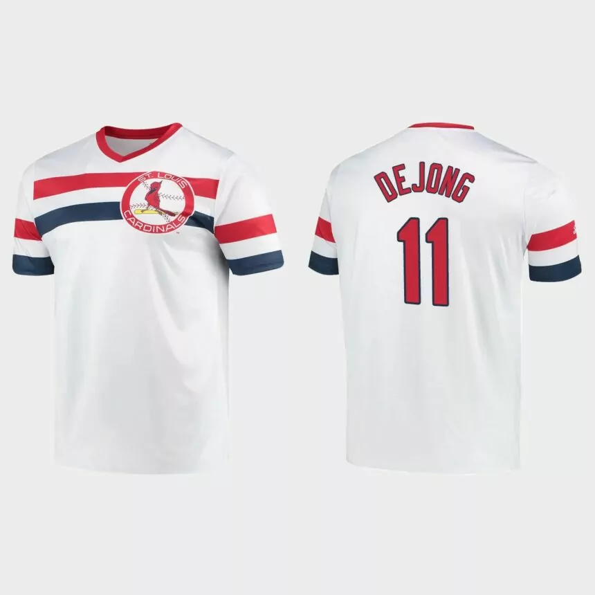 Paul DeJong St. Louis Cardinals Cooperstown Collection V-Neck Jersey – White