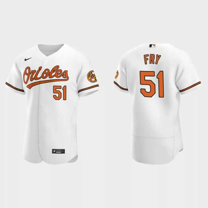 Paul Fry #51 Baltimore Orioles Authentic Home Jersey – White