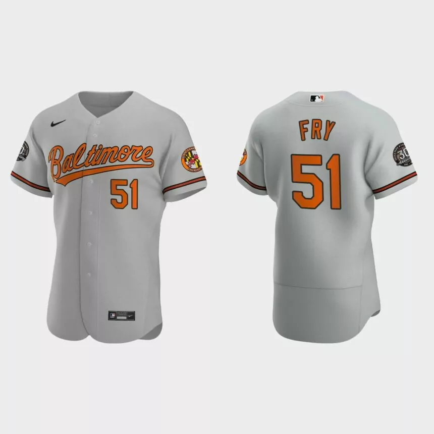 Paul Fry Baltimore Orioles 30th Anniversary Authentic Jersey – Gray