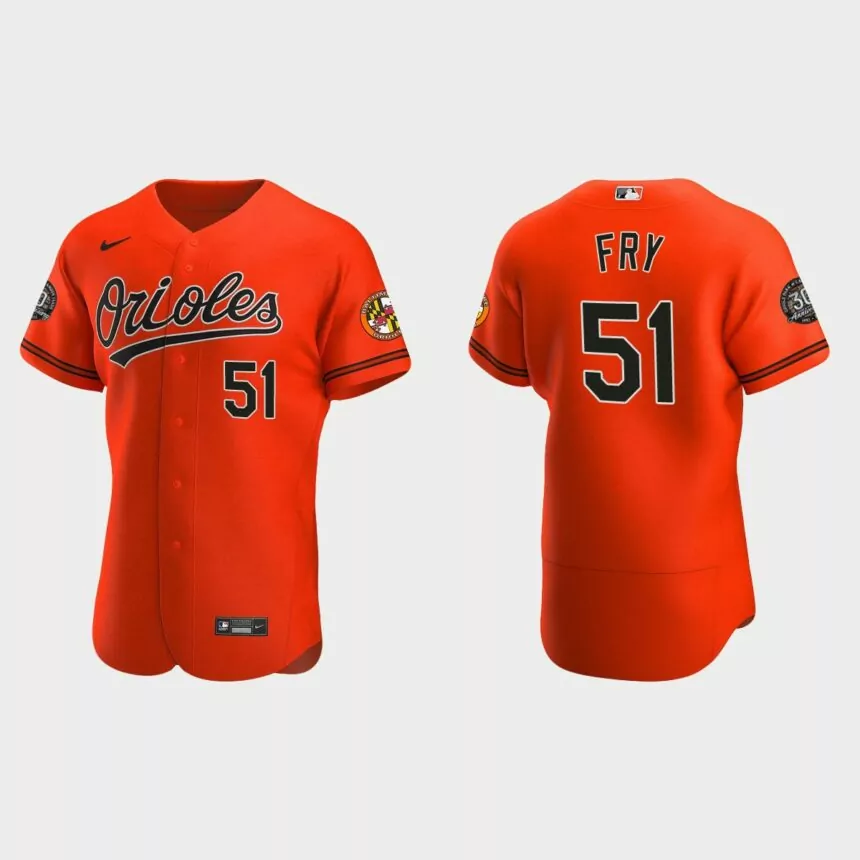 Paul Fry Baltimore Orioles 30th Anniversary Authentic Jersey – Orange