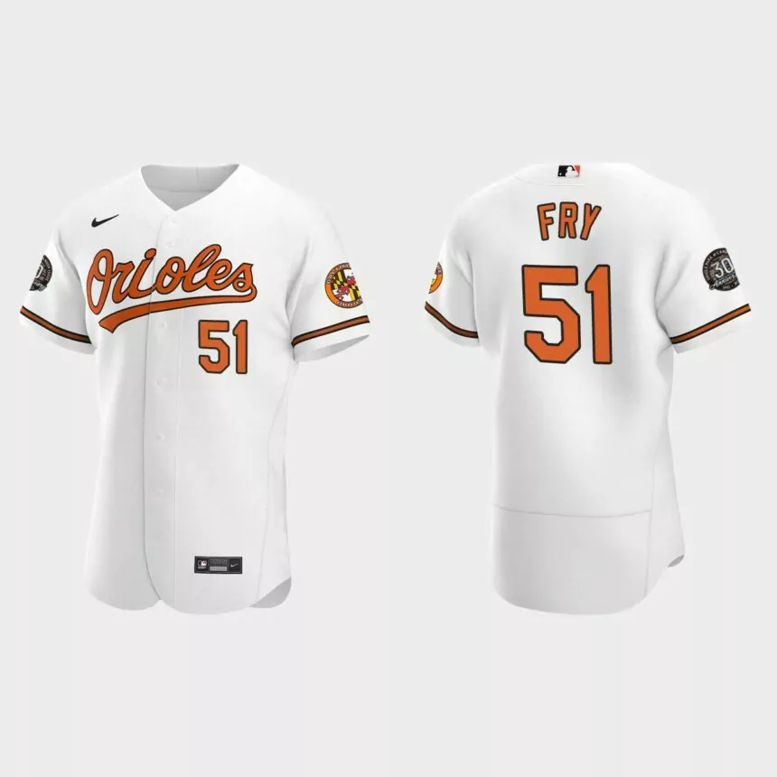 Paul Fry Baltimore Orioles 30th Anniversary Authentic Jersey – White