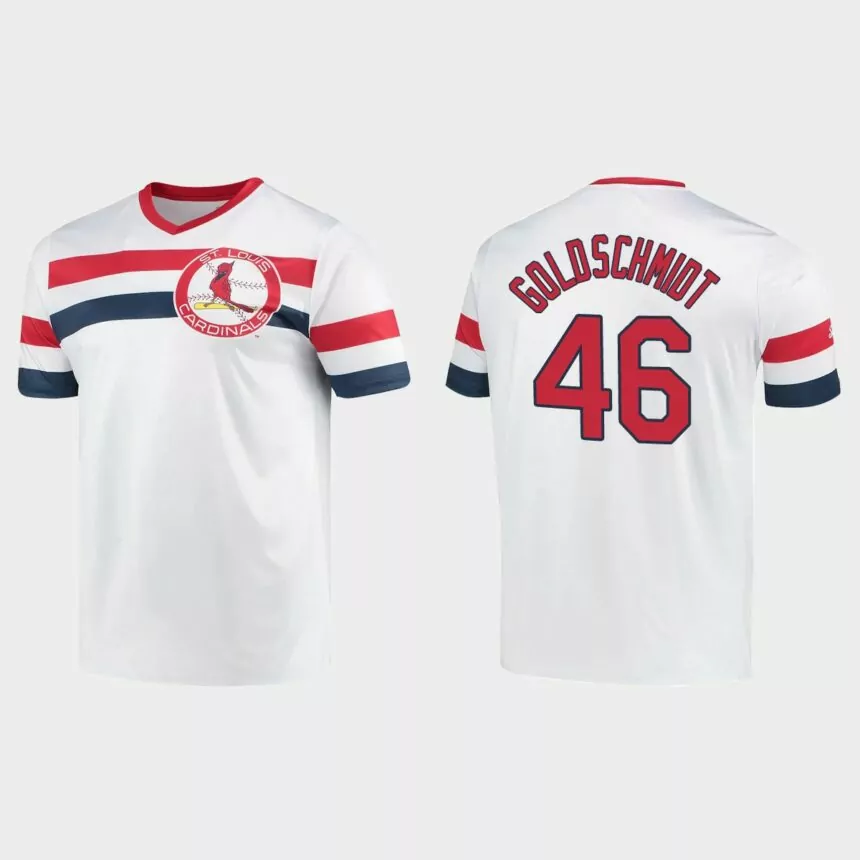 Paul Goldschmidt St. Louis Cardinals Cooperstown Collection V-Neck Jersey – White