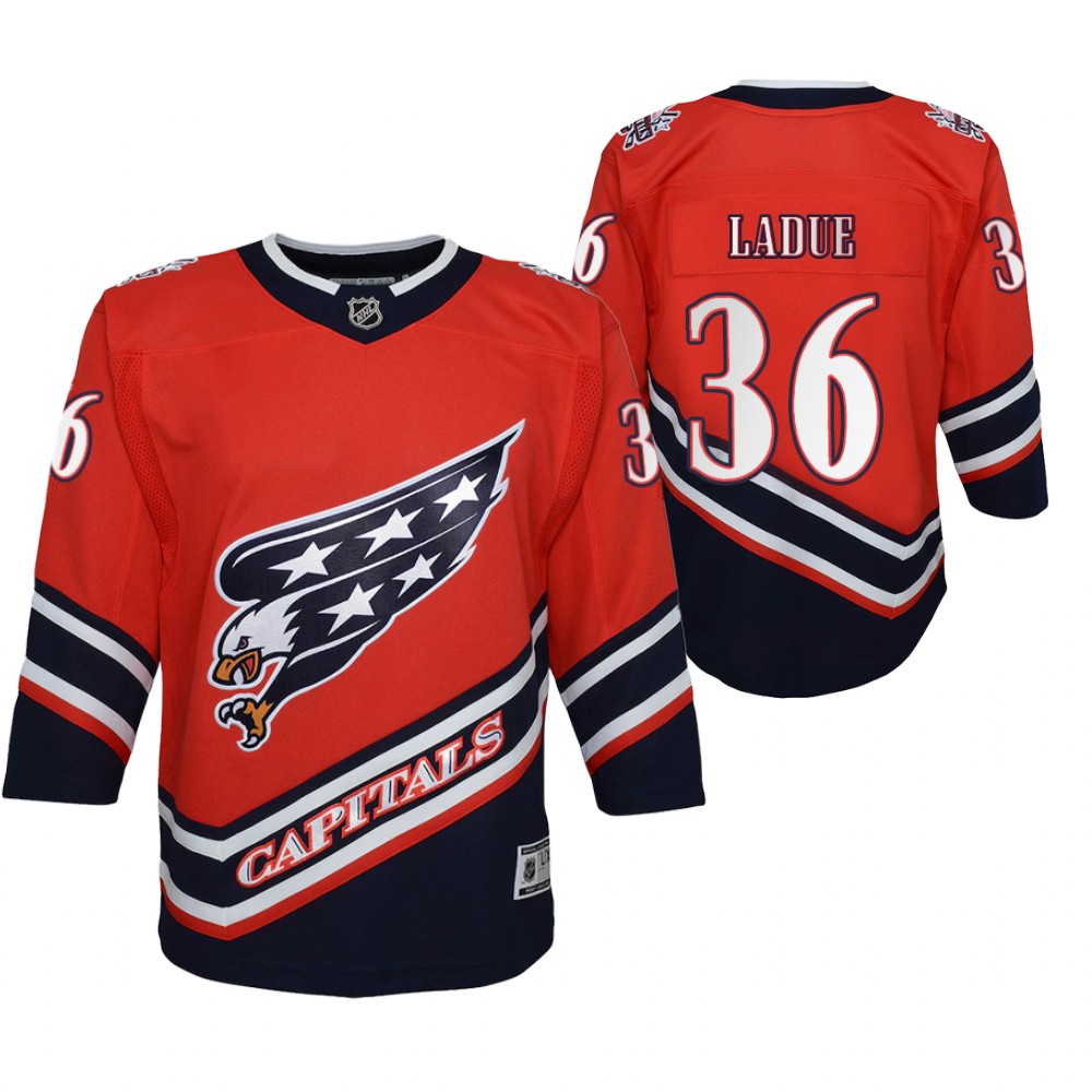 Paul LaDue Washington Capitals 2021 Reverse Retro Red Youth Jersey Special Edition