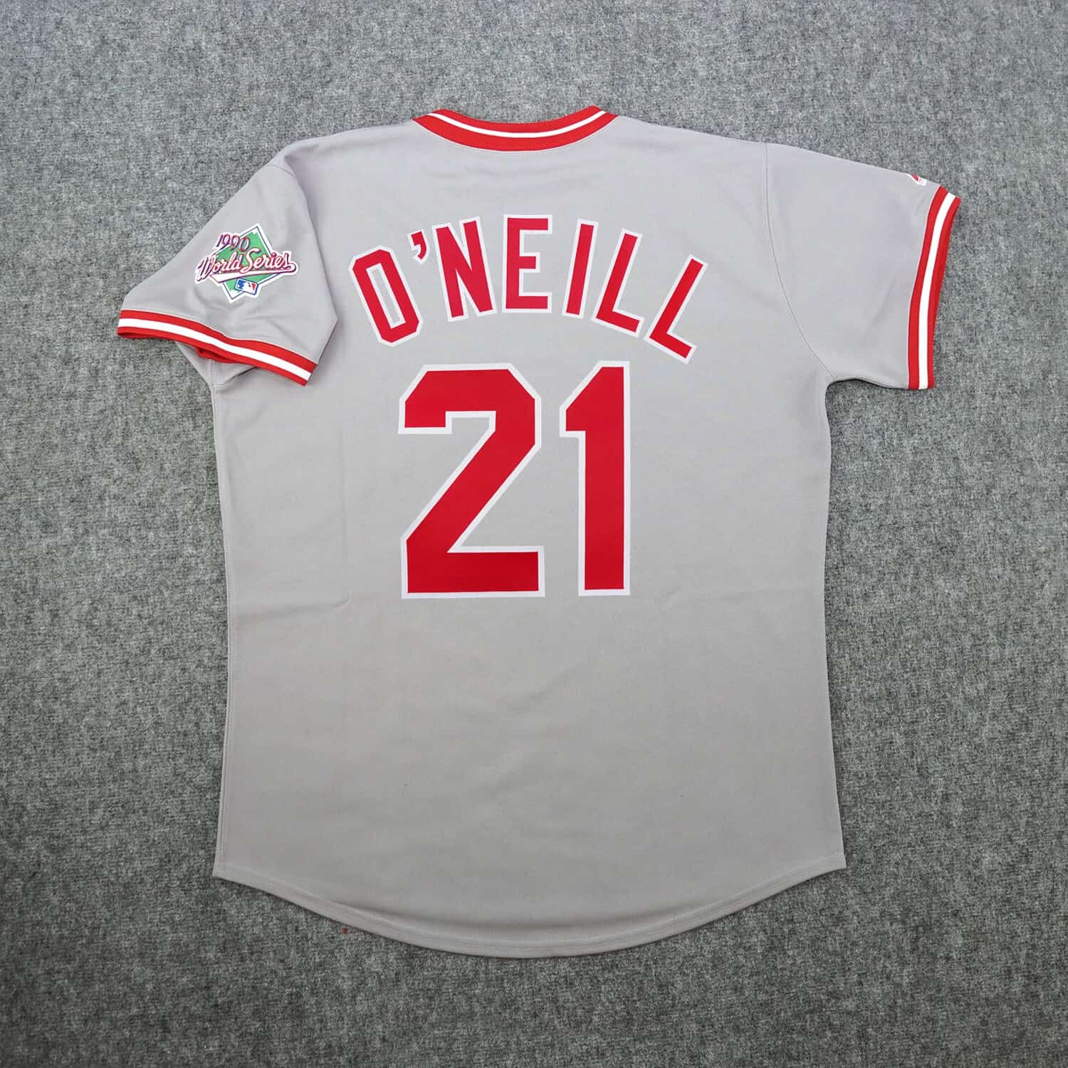 Paul O'Neill 1990 Cincinnati Reds World Series Men's Grey Cooperstown Jersey
