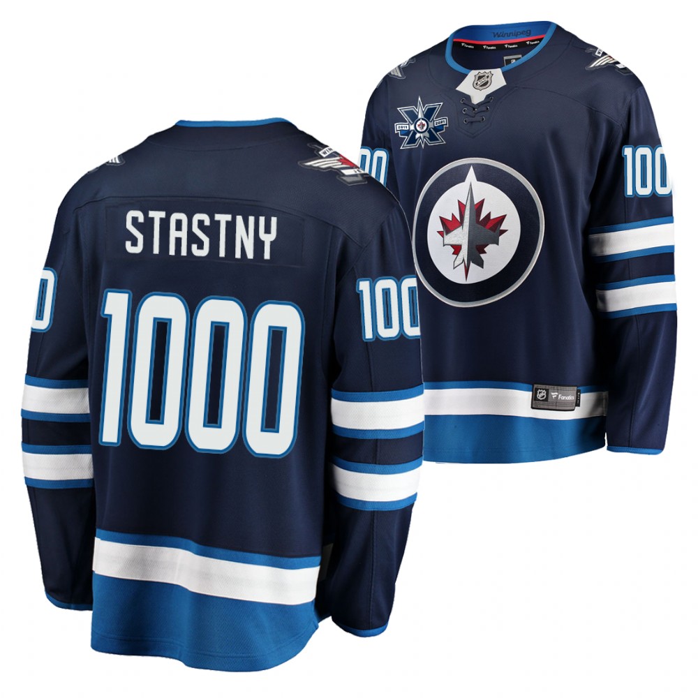 Paul Stastny 1000 GP Milestone Blue Jets #25 Jersey Limited Edition